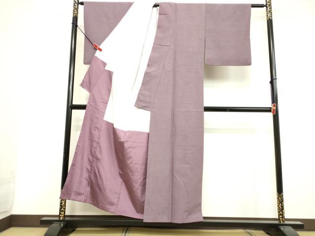 平和屋着物●上質な紬 浅紫色 正絹 逸品 DAAU0942tw