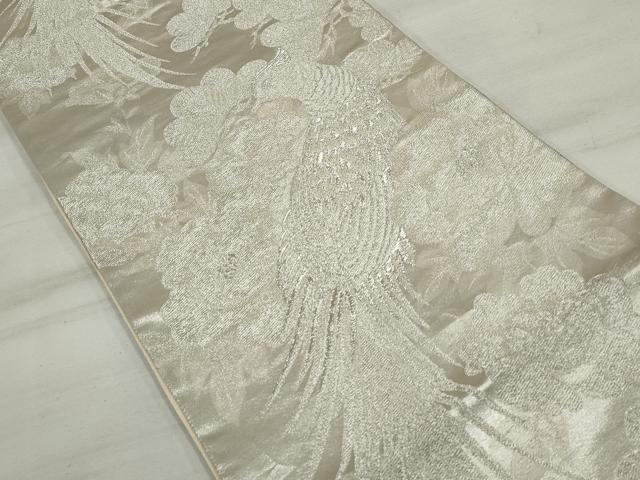平和屋着物◎六通柄袋帯　鳳凰花文　銀糸　正絹　逸品　DAAU1028qa