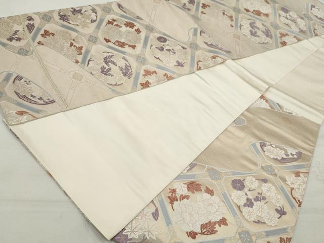 平和屋着物◎六通柄袋帯 唐織 蜀江花丸文 金糸 正絹 逸品 DAAU1089qa