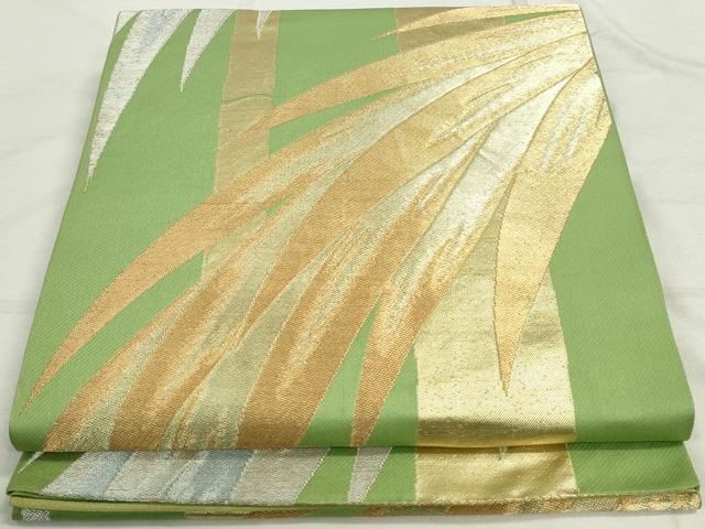 平和屋着物◎西陣 六通柄袋帯 笹竹文 金銀糸 正絹 逸品 DAAU1312qa