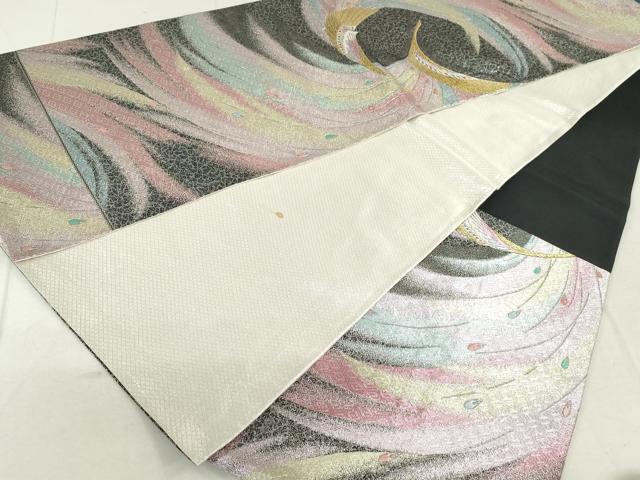 平和屋着物◎佐賀錦 六通柄袋帯 孔雀 金銀糸 正絹 逸品 DAAU1351qa