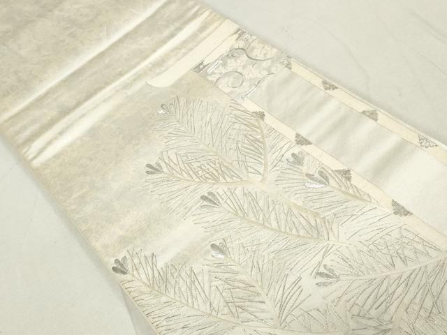 平和屋着物◎太鼓柄袋帯 刺繍 几帳松文 銀糸 引箔 正絹 逸品 DAAU1368qa