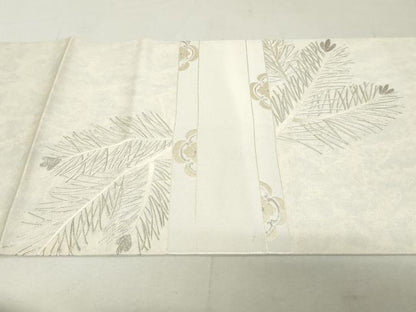 平和屋着物◎太鼓柄袋帯 刺繍 几帳松文 銀糸 引箔 正絹 逸品 DAAU1368qa