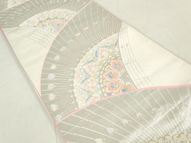 平和屋着物◎六通柄袋帯 孔雀羽花文 金銀糸 正絹 逸品 DAAU1384qa