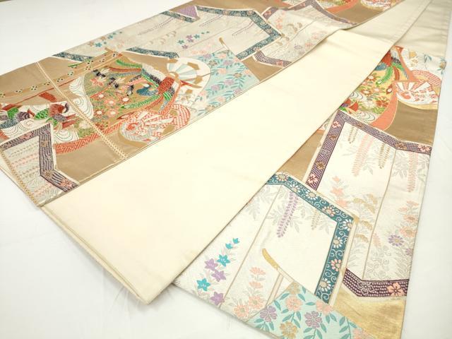 平和屋着物◎六通柄袋帯　誰が袖鳳凰花文　金銀糸　正絹　逸品　DAAU1577xg
