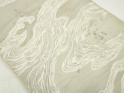 平和屋着物◎西陣 六通柄袋帯 流水文 銀糸 引箔 証紙付き 正絹 逸品 DAAU1581xg