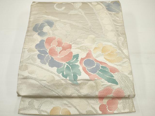 平和屋着物◎六通柄袋帯　花鳥文　金銀糸　正絹　逸品　DAAU1594xg