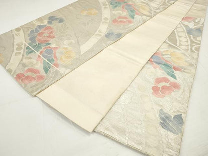平和屋着物◎六通柄袋帯　花鳥文　金銀糸　正絹　逸品　DAAU1594xg