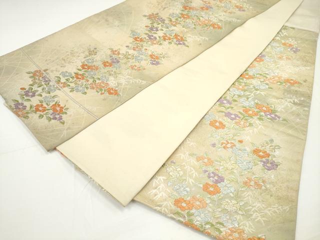 平和屋着物◎六通柄袋帯 草花文 金銀糸 引箔 正絹 逸品 DAAU1600xg