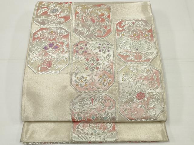 平和屋着物◎六通柄袋帯 更紗花文 金銀糸 正絹 逸品 DAAU1624xg