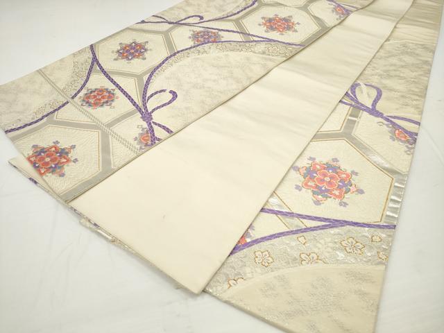 平和屋着物◎六通柄袋帯 唐織 正倉院亀甲花文 金銀糸 正絹 逸品 DAAU1626xg