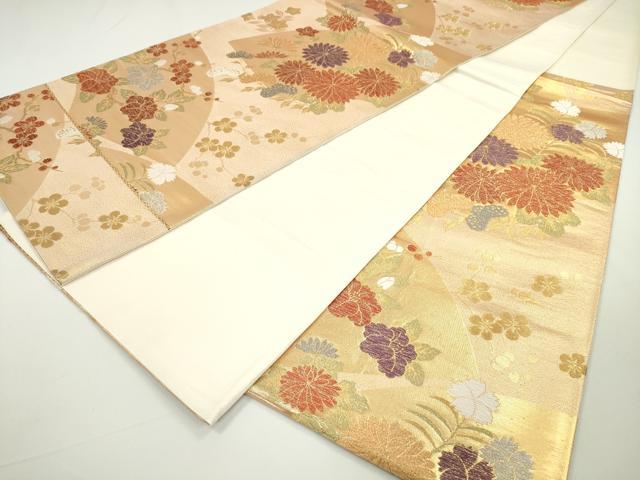 平和屋着物◎六通柄袋帯 唐織 地紙吉祥花文 金銀糸 正絹 逸品 DAAU1631xg