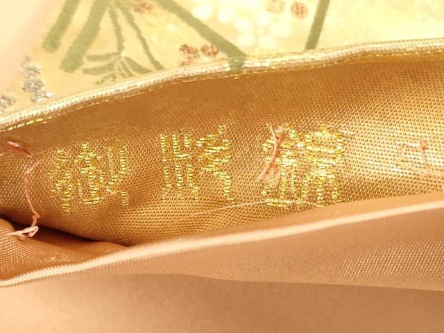 平和屋着物◎六通柄袋帯 唐織 几帳花松文 金糸 引箔 正絹 逸品 DAAU1635xg