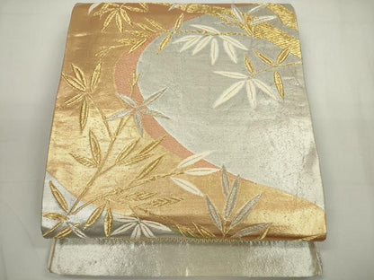 平和屋着物◎六通柄袋帯 唐織 枝葉文 金銀糸 正絹 逸品 DAAU1666xg