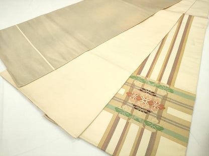 平和屋着物◎太鼓柄袋帯 花菱文 引箔 正絹 逸品 DAAU1689xg
