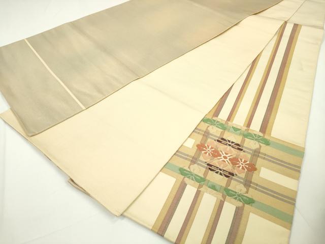 平和屋着物◎太鼓柄袋帯 花菱文 引箔 正絹 逸品 DAAU1689xg