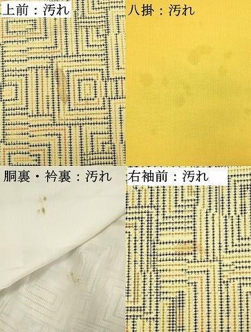 平和屋着物■上質な紬　幾何学文　正絹　逸品　DAAU1811xg