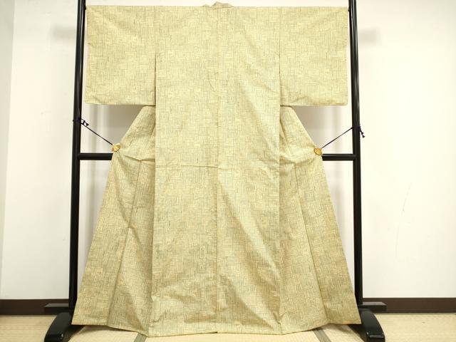 平和屋着物■上質な紬　幾何学文　正絹　逸品　DAAU1811xg