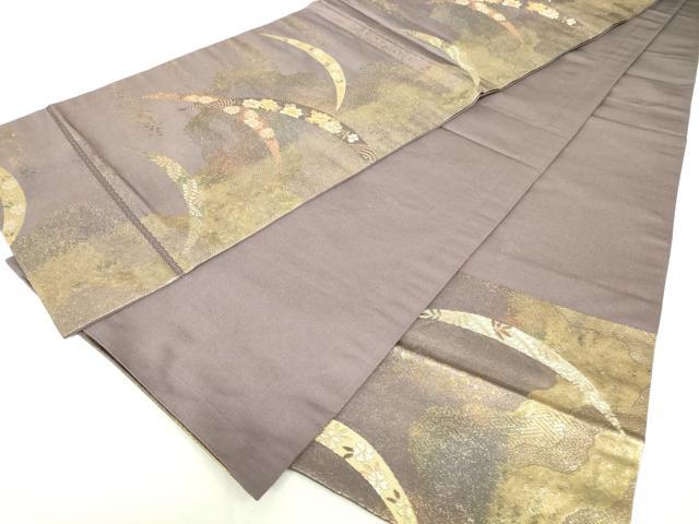 平和屋着物◎六通柄京袋帯 道長花芝文 金糸 正絹 逸品 DAAU1815xg