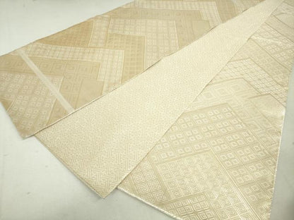 平和屋着物◎佐賀錦 全通柄袋帯 幾何学文 金糸 正絹 逸品 DAAU1816xg