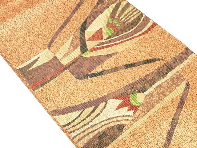 平和屋着物◎太鼓柄袋帯 幾何学文 正絹 逸品 DAAU1821xg