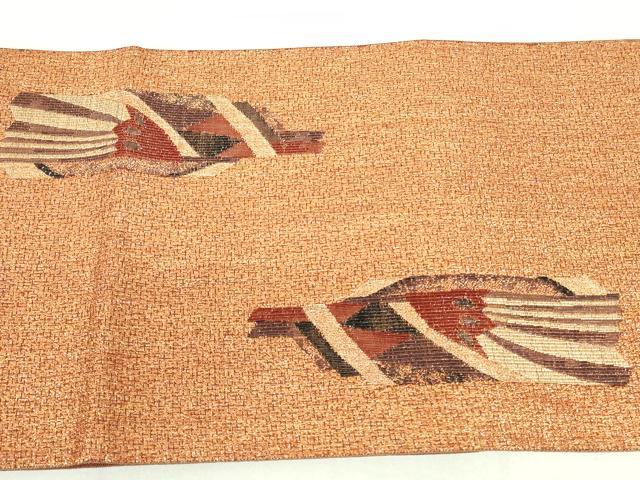 平和屋着物◎太鼓柄袋帯 幾何学文 正絹 逸品 DAAU1821xg