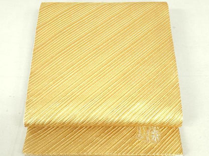 平和屋着物◎六通柄袋帯 斜線文 御所車 ワンポイント 金糸 正絹 逸品 DAAU1823xg