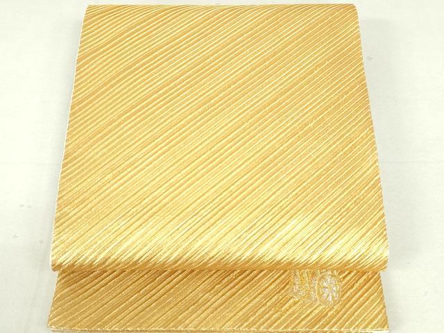 平和屋着物◎六通柄袋帯 斜線文 御所車 ワンポイント 金糸 正絹 逸品 DAAU1823xg