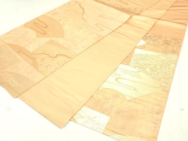 平和屋着物◎六通柄袋帯 地紙風景文 金糸 正絹 逸品 DAAU1825xg