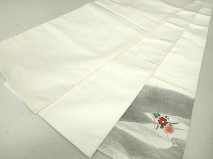平和屋着物◎太鼓柄袋帯　すくい織　エ霞花文　金彩　正絹　逸品　DAAU1838xg