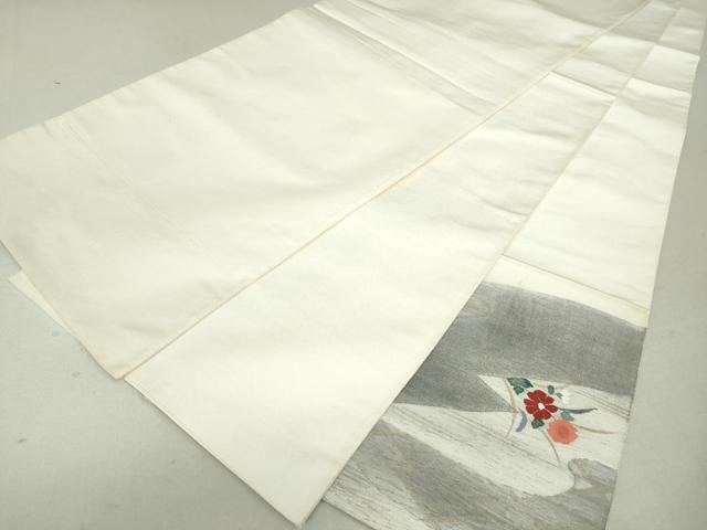 平和屋着物◎太鼓柄袋帯　すくい織　エ霞花文　金彩　正絹　逸品　DAAU1838xg
