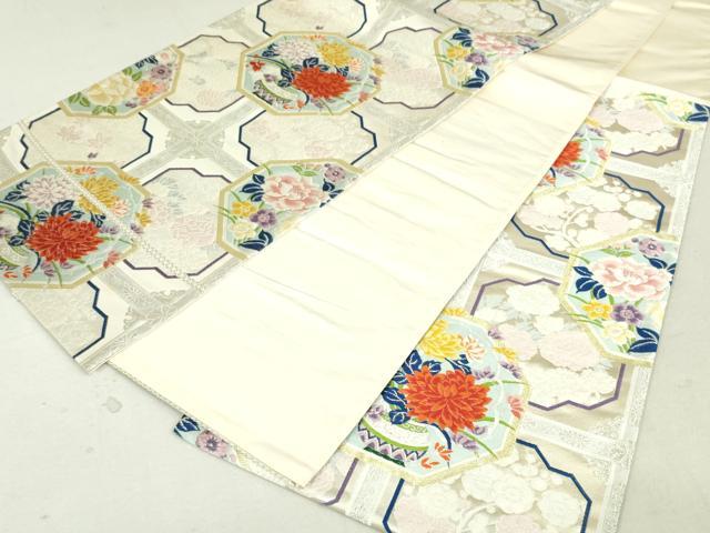 平和屋着物◎六通柄袋帯 唐織 天井飾花文 金銀糸 正絹 逸品 DAAU1844xg