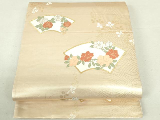 平和屋着物◎六通柄袋帯　唐織　地紙花文　金糸　正絹　逸品　DAAU1848xg