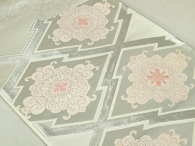 平和屋着物◎西陣 六通柄袋帯 唐織 松川菱花文 銀糸 正絹 逸品 DAAU1852xg