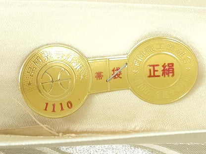 平和屋着物◎西陣 六通柄袋帯 唐織 松川菱花文 銀糸 正絹 逸品 DAAU1852xg