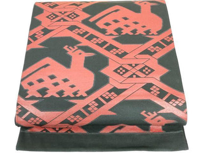 平和屋着物◎六通柄袋帯 有栖川文様 黒地 正絹 逸品 DAAU1857xg