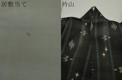 平和屋着物＊夏物　本場琉球絣　夏琉球　手おり　野原広光作　黒地　証紙付き　正絹　逸品　DAAU2282ud