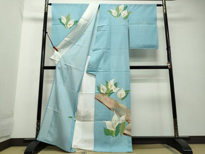 平和屋着物＊希少 夏物 創業130年 江戸染繍友禅 大彦 中国三大刺繍 相良刺繍 訪問着 絽 カラー 金糸 高島屋 正絹 逸品 未使用 DAAU2304ud