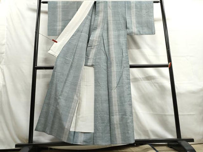 平和屋着物▽上質な紬 単衣 80亀甲 変わり間道 正絹 逸品 DAAU2448ud