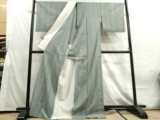 平和屋着物＊夏物 明石ちぢみ 絣文様 ロング丈 正絹 逸品 DAAU2608ud