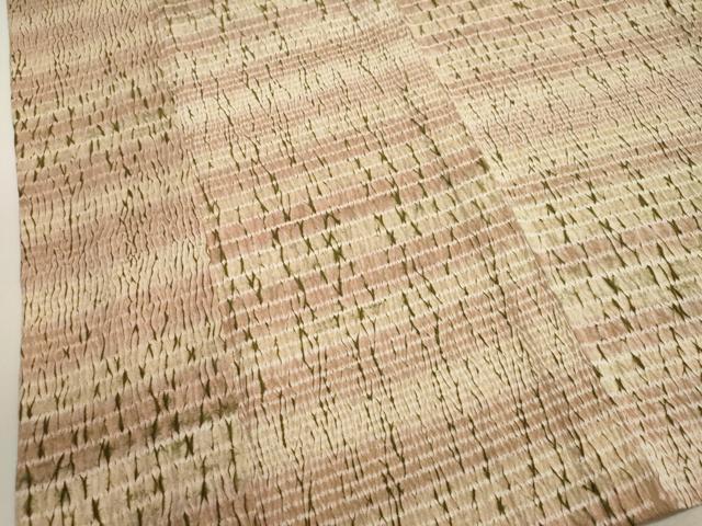 平和屋着物▽上質な小紋 単衣 杢目絞り 霞文 正絹 逸品 DAAU2629ud