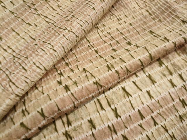 平和屋着物▽上質な小紋 単衣 杢目絞り 霞文 正絹 逸品 DAAU2629ud