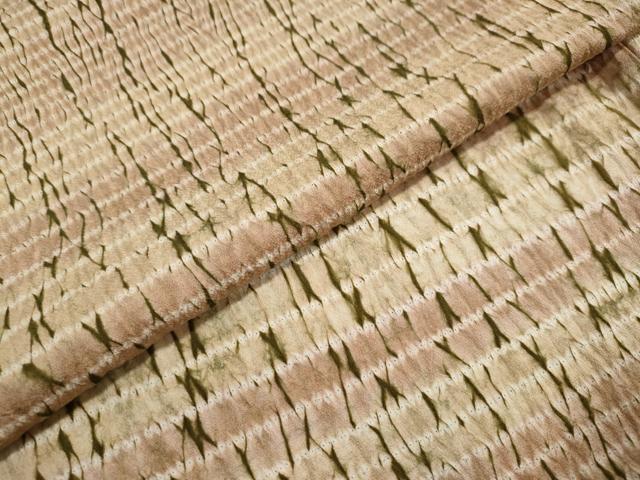 平和屋着物▽上質な小紋 単衣 杢目絞り 霞文 正絹 逸品 DAAU2629ud