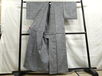 平和屋着物▽上質な紬 単衣 流水舞葉文 正絹 逸品 DAAU2658ud