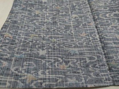 平和屋着物▽上質な紬 単衣 流水舞葉文 正絹 逸品 DAAU2658ud