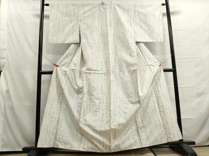 平和屋着物▽上質な紬 単衣 枝葉間道 正絹 逸品 DAAU2659ud