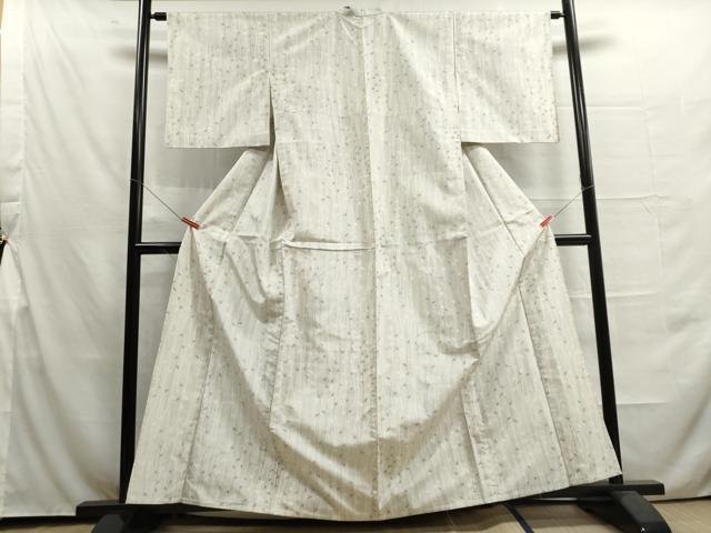 平和屋着物▽上質な紬 単衣 枝葉間道 正絹 逸品 DAAU2659ud