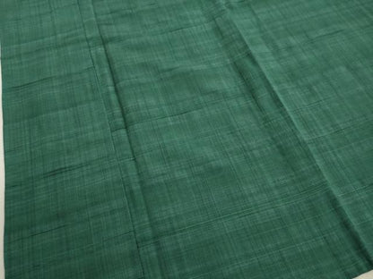 平和屋着物▽上質な紬 単衣 萌葱色 正絹 逸品 未使用 DAAU2666ud