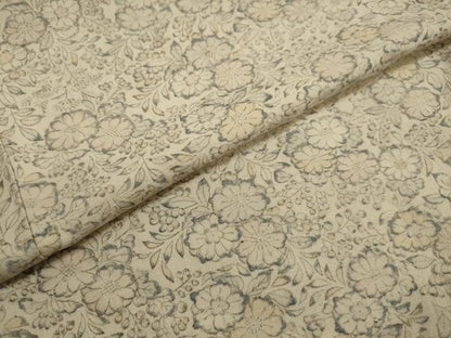 平和屋着物▽上質な小紋 単衣 紬地 草花文 正絹 逸品 DAAU2668ud