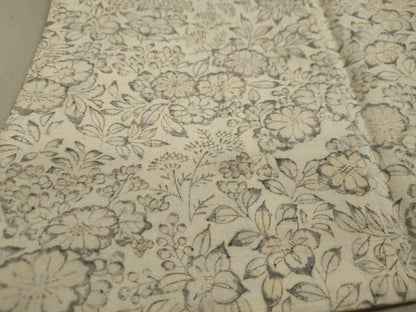 平和屋着物▽上質な小紋 単衣 紬地 草花文 正絹 逸品 DAAU2668ud